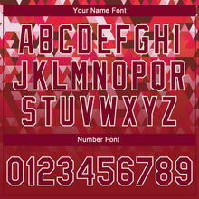 Load image into Gallery viewer, Custom Red Crimson-Cream 3D Pattern Design Bomber Full-Snap Varsity Letterman Jacket