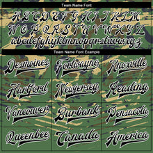 Load image into Gallery viewer, Custom Camo Black-Kelly Green 3D Bomber Full-Snap Varsity Letterman Salute To Service Jacket