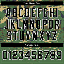 Load image into Gallery viewer, Custom Camo Black-Kelly Green 3D Bomber Full-Snap Varsity Letterman Salute To Service Jacket