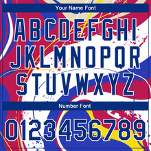 Load image into Gallery viewer, Custom Figure Royal-Red 3D Bomber Full-Snap Varsity Letterman Jacket