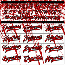 Load image into Gallery viewer, Custom White Red-Black 3D Pattern Design Bomber Full-Snap Varsity Letterman Jacket