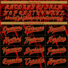 Load image into Gallery viewer, Custom Black Red-Old Gold 3D Pattern Design Bomber Full-Snap Varsity Letterman Jacket