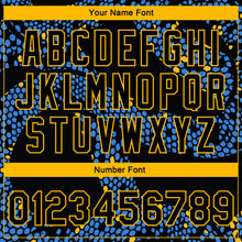 Load image into Gallery viewer, Custom Royal Black-Gold 3D Pattern Design Bomber Full-Snap Varsity Letterman Jacket