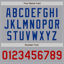 Load image into Gallery viewer, Custom Gray Royal-Red Bomber Full-Snap Varsity Letterman Jacket