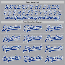 Load image into Gallery viewer, Custom Gray Red-Royal Bomber Full-Snap Varsity Letterman Jacket