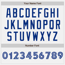 Load image into Gallery viewer, Custom White White-Royal Bomber Full-Snap Varsity Letterman Jacket