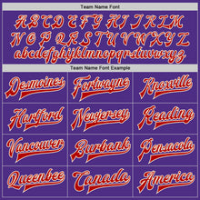 Load image into Gallery viewer, Custom Purple Red-Cream Bomber Full-Snap Varsity Letterman Jacket