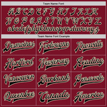 Load image into Gallery viewer, Custom Crimson Black Cream-Maroon Bomber Full-Snap Varsity Letterman Jacket