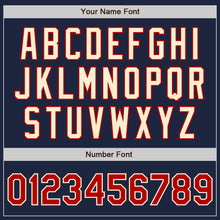 Load image into Gallery viewer, Custom Navy Red-Cream Bomber Full-Snap Varsity Letterman Jacket