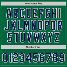 Load image into Gallery viewer, Custom Kelly Green Navy-White Bomber Full-Snap Varsity Letterman Jacket