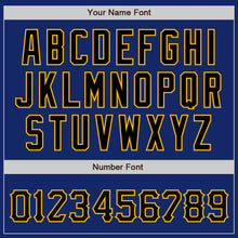 Load image into Gallery viewer, Custom Royal Black-Gold Bomber Full-Snap Varsity Letterman Jacket