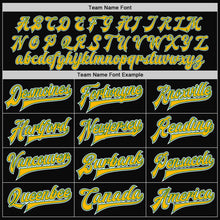 Load image into Gallery viewer, Custom Black Gold-Kelly Green Bomber Full-Snap Varsity Letterman Two Tone Jacket