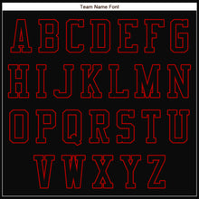 Load image into Gallery viewer, Custom Black Black-Red Bomber Full-Snap Varsity Letterman Jacket