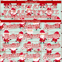 Load image into Gallery viewer, Custom Pea Green White-Red Christmas 3D Bomber Full-Snap Varsity Letterman Jacket