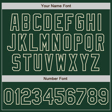 Load image into Gallery viewer, Custom Green Green-Cream Bomber Full-Snap Varsity Letterman Two Tone Jacket