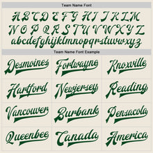 Load image into Gallery viewer, Custom Cream Green Bomber Full-Snap Varsity Letterman Two Tone Jacket