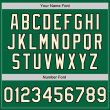 Load image into Gallery viewer, Custom Kelly Green Cream-Black Bomber Full-Snap Varsity Letterman Two Tone Jacket