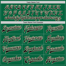 Load image into Gallery viewer, Custom Kelly Green Black-Cream Bomber Full-Snap Varsity Letterman Jacket