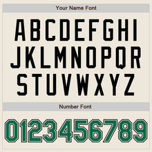 Load image into Gallery viewer, Custom Cream Kelly Green-Black Bomber Full-Snap Varsity Letterman Jacket