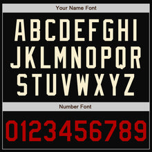 Load image into Gallery viewer, Custom Black Cream-Red Bomber Full-Snap Varsity Letterman Jacket