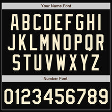 Load image into Gallery viewer, Custom Black Cream-Kelly Green Bomber Full-Snap Varsity Letterman Split Fashion Jacket