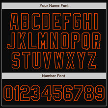 Load image into Gallery viewer, Custom White Black-Orange Bomber Full-Snap Varsity Letterman Split Fashion Jacket