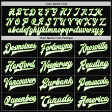 Load image into Gallery viewer, Custom Black Neon Green-Gray Bomber Full-Snap Varsity Letterman Split Fashion Jacket