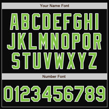 Load image into Gallery viewer, Custom Black Neon Green-Gray Bomber Full-Snap Varsity Letterman Split Fashion Jacket