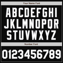 Load image into Gallery viewer, Custom Black White Royal-Gray Bomber Full-Snap Varsity Letterman Split Fashion Jacket