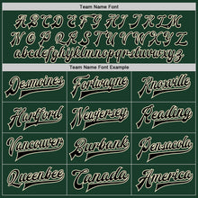 Load image into Gallery viewer, Custom Green Cream-Black Bomber Full-Snap Varsity Letterman Split Fashion Jacket