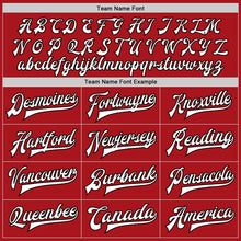 Load image into Gallery viewer, Custom Red Black-Gray Bomber Full-Snap Varsity Letterman Split Fashion Jacket