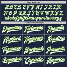 Load image into Gallery viewer, Custom Navy Neon Green-Gray Bomber Full-Snap Varsity Letterman Split Fashion Jacket