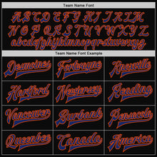 Load image into Gallery viewer, Custom Black Royal-Orange Bomber Full-Snap Varsity Letterman Two Tone Jacket