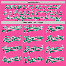 Load image into Gallery viewer, Custom Pink Kelly Green-White Bomber Full-Snap Varsity Letterman Jacket