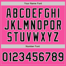 Load image into Gallery viewer, Custom Pink Black-White Bomber Full-Snap Varsity Letterman Jacket