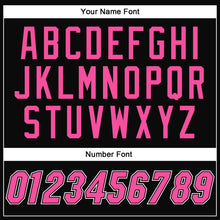 Load image into Gallery viewer, Custom Black Pink-White Bomber Full-Snap Varsity Letterman Two Tone Jacket