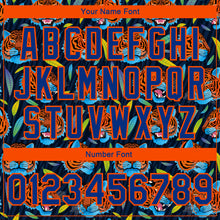 Load image into Gallery viewer, Custom Royal Royal-Orange Red Tiger Head In Colorful Jungle 3D Pattern Design Bomber Full-Snap Varsity Letterman Jacket