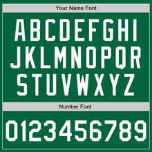 Load image into Gallery viewer, Custom Kelly Green White Bomber Full-Snap Varsity Letterman Jacket