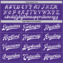 Load image into Gallery viewer, Custom Purple White Bomber Full-Snap Varsity Letterman Jacket
