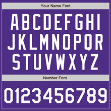 Load image into Gallery viewer, Custom Purple White Bomber Full-Snap Varsity Letterman Jacket