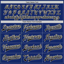 Load image into Gallery viewer, Custom Royal Black-Cream Bomber Full-Snap Varsity Letterman Jacket