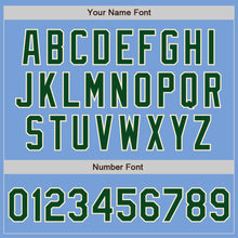 Load image into Gallery viewer, Custom Light Blue Green-Cream Bomber Full-Snap Varsity Letterman Jacket