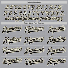 Load image into Gallery viewer, Custom Gray Black-Cream Bomber Full-Snap Varsity Letterman Jacket