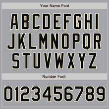 Load image into Gallery viewer, Custom Gray Black-Cream Bomber Full-Snap Varsity Letterman Jacket