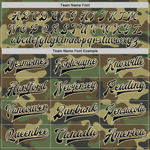 Load image into Gallery viewer, Custom Camo Black-Cream Bomber Full-Snap Varsity Letterman Salute To Service Jacket