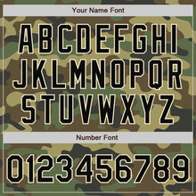 Load image into Gallery viewer, Custom Camo Black-Cream Bomber Full-Snap Varsity Letterman Salute To Service Jacket