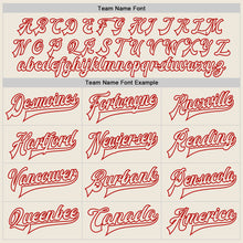 Load image into Gallery viewer, Custom Cream Cream-Red Bomber Full-Snap Varsity Letterman Jacket