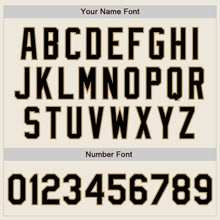 Load image into Gallery viewer, Custom Cream Black Old Gold Bomber Full-Snap Varsity Letterman Jacket