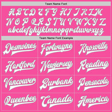 Load image into Gallery viewer, Custom Pink White-Gray Bomber Full-Snap Varsity Letterman Jacket