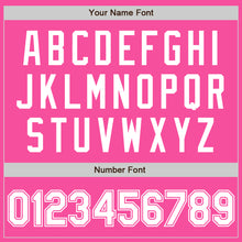 Load image into Gallery viewer, Custom Pink White Bomber Full-Snap Varsity Letterman Jacket